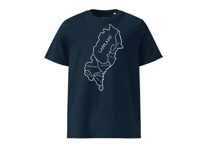 Marinblå T-shirt Norrlands karta från Heart of North